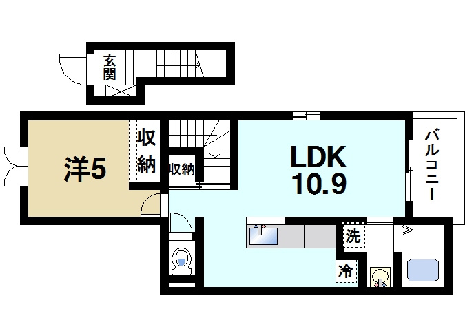 アベニュー　ウエストナイン　Ⅱの間取り|お一人暮らしにピッタリのお部屋です。