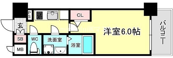 エスリード難波ザ・ブライトの間取り