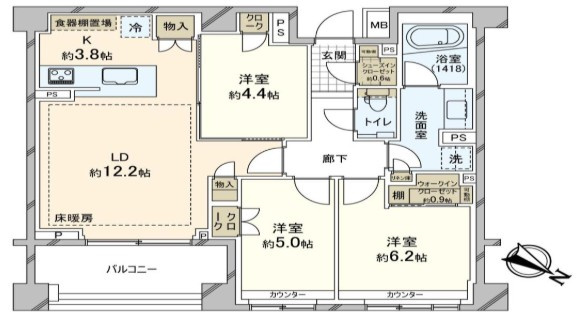 【間取り】 | パークホームズ駒沢二丁目
