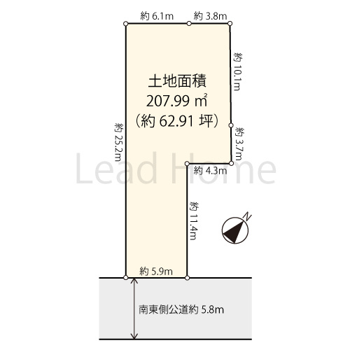 【土地図】 | 世田谷区下馬1丁目 | 土地面積約62坪のゆとりある敷地です！お庭やカースペースも広々と確保できる使い勝手の良い形状です♪