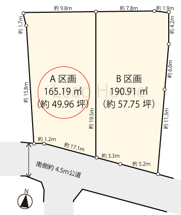 【土地図】 | 世田谷区北沢1丁目 | お庭や駐車スペースも計画しやすく思い描く住まいが叶います！