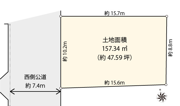 【土地図】 | 世田谷区奥沢7丁目 | 約47.59坪のゆとりある整形地！