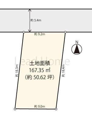 【土地図】 | 世田谷区赤堤1丁目 | 土地面積約５０.６２坪の広々とした敷地です！ゆとりある建物配置やお庭の計画もスムーズに行えます♪