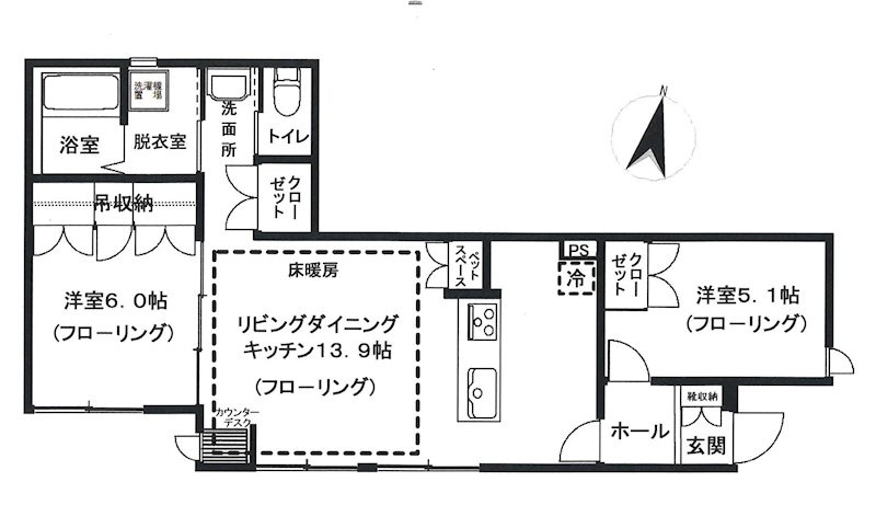 世田谷区駒沢５丁目のアパートの間取り