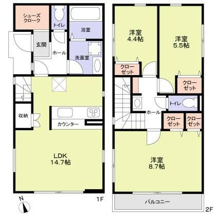（仮称）狛江市猪方４丁目戸建Ｂ棟の間取り