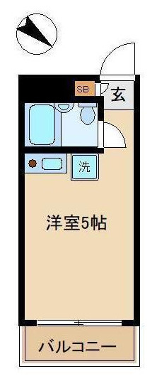 世田谷区桜上水５丁目の賃貸マンションの間取り