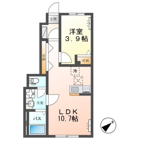 Due acero.K　Ⅲ（ドゥーエアーチェロケースリー）の間取り