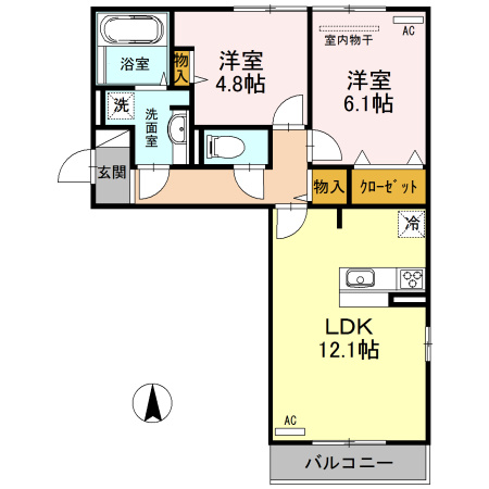 カーサコムロの間取り
