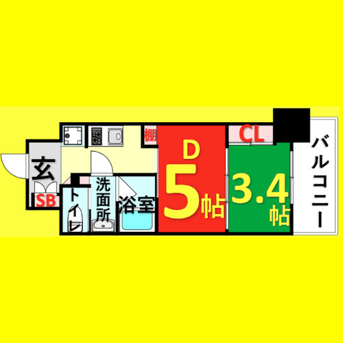 パークアクシス名古屋山王橋　名古屋市賃貸　仲介手数料無料の間取り