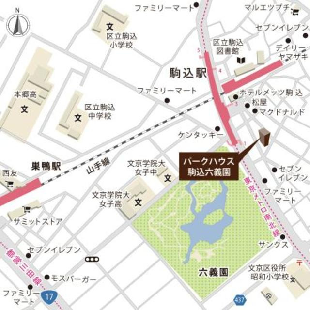 パークハウス駒込六義園の地図