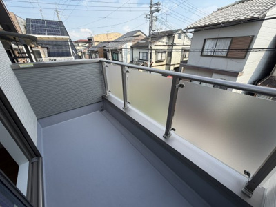 【バルコニー】 | 紫竹西北町　新築戸建 | 南向きバルコニー