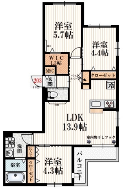 アルトポンテ吉祥寺本町の間取り|角部屋★