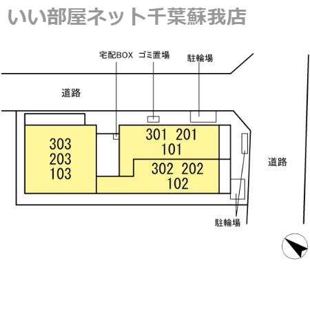 (仮称)D-ROOM神明町Ⅱ Aの区画図