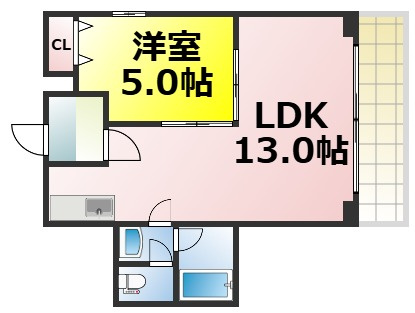 【間取り】 | ヴィラウエスト難波 仲介手数料無料