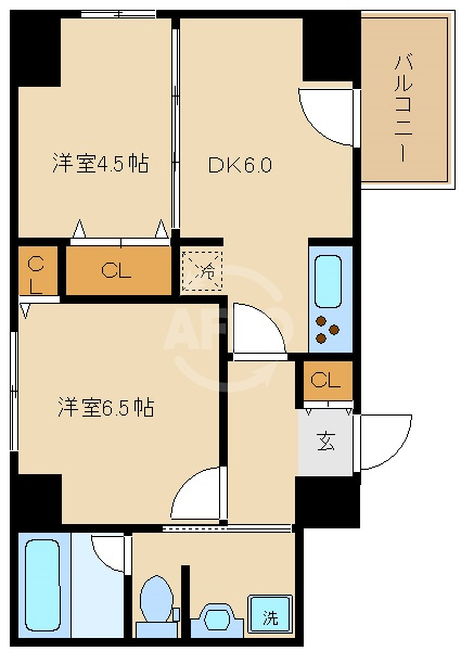 Zeus難波CUBEの間取り|Zeus難波CUBE　開放感ある間取り