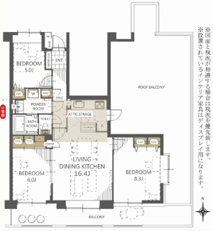 【間取り】 | 千早1丁目パークマンション