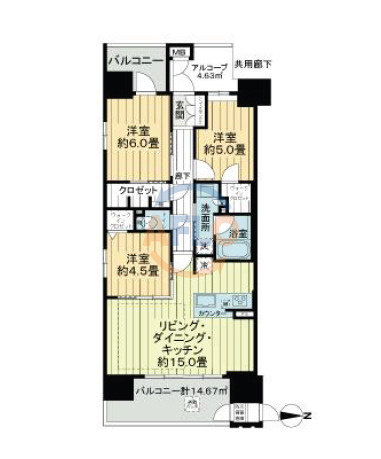ラシュレ大阪同心の間取り|ラシュレ大阪同心　間取り