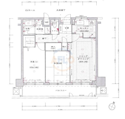 アルカディーナ天満橋リバーサイド　堀川小学校区の間取り|アルカディーナ天満橋リバーサイド　間取り