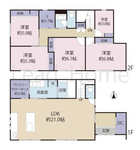 【間取り】 | 大田区田園調布4丁目 | 2階の洋室全室に収納を備えた機能的なレイアウト！お部屋を広く使いながら快適な生活空間が維持できます！