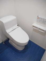 落ち着いた色調のトイレです