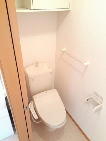 落ち着いた色調のトイレです
