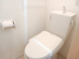 落ち着いた色調のトイレです