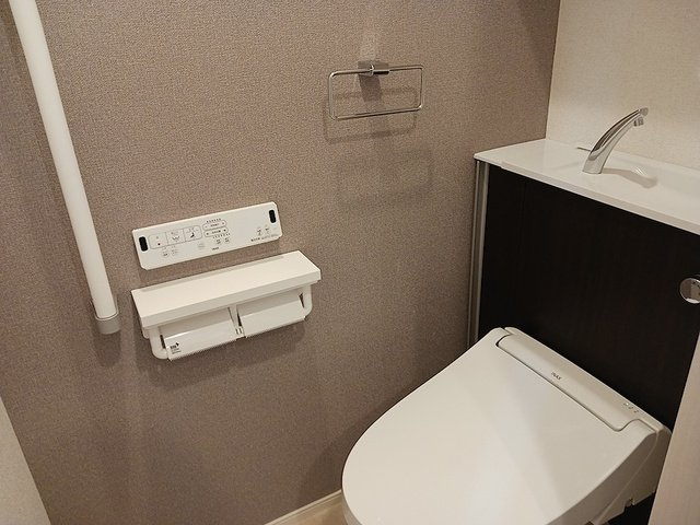 落ち着いた色調のトイレです