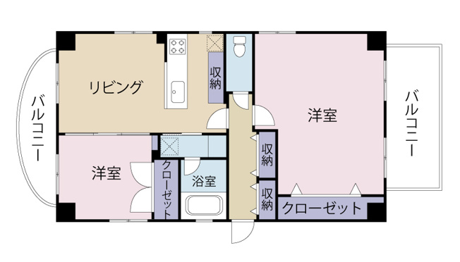 【間取り】 | ライオンズヴィアーレ荏原中延 | 効率的な動線と使い勝手の良い間取り設計です！各部屋に光が差し込み快適にお過ごしいただけます♪