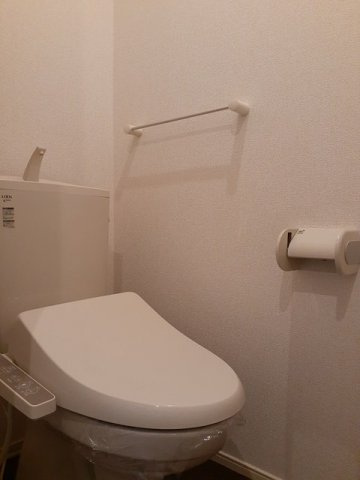 落ち着いた色調のトイレです