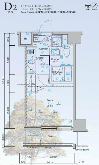横浜市中区若葉町３丁目の賃貸マンションの間取り