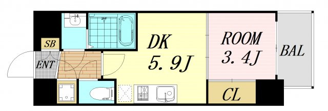 セレニテ新大阪カルム　仲介手数料無料の間取り