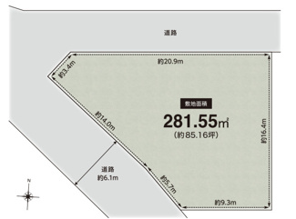 【土地図】 | 花山台　売地 | 図面と現況が異なる場合は現況を優先します