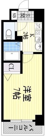 大阪市福島区福島６丁目の賃貸マンションの間取り