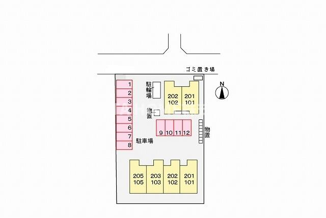 豊岡市高屋のアパートの区画図