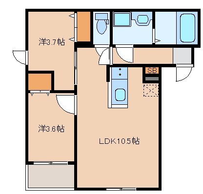 ベルシア箱崎の間取り|使いやすい間取りです。