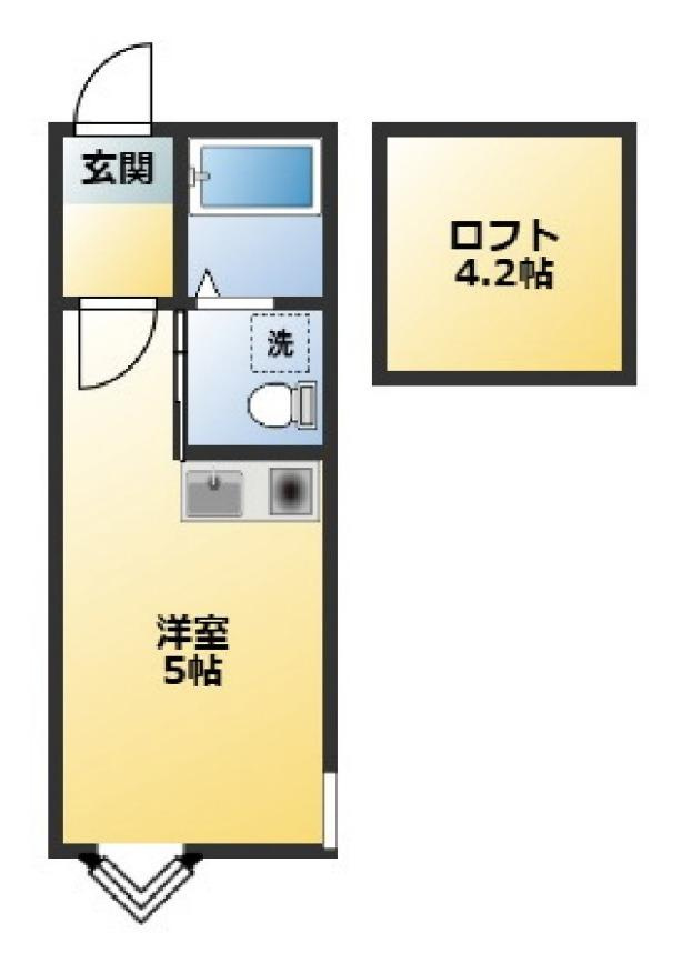 川崎市高津区溝口５丁目のアパートの間取り