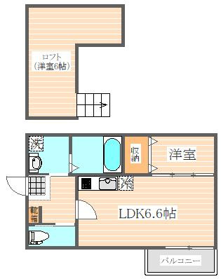 ビータス竹下2番館の間取り|使いやすい間取りです。