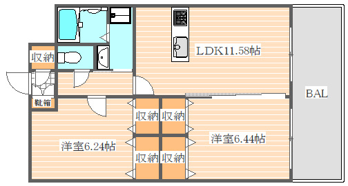エントピア21の間取り|使いやすい間取りです。