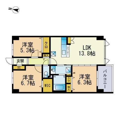 ＧＲＡＴＩＡＳ山王の間取り