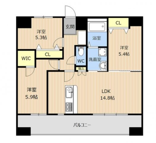 LIBTH下呉服(リブス下呉服)の間取り|使いやすい間取りです。
