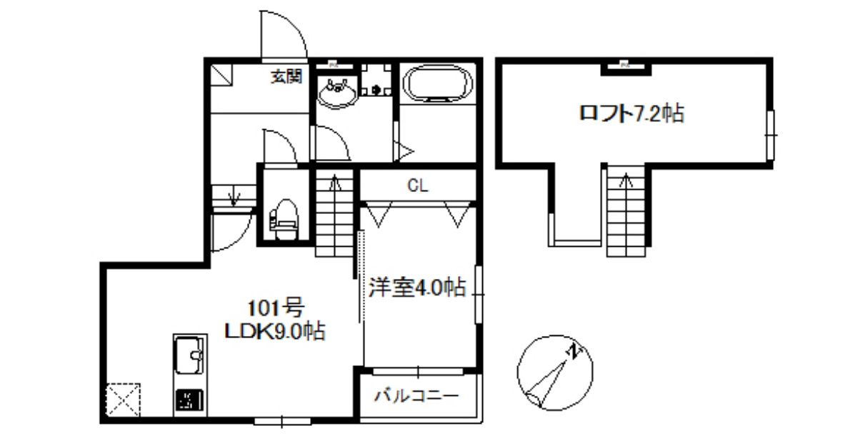 ポラリス幸の間取り|使いやすい間取りです。