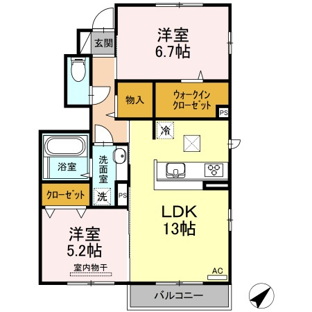 グランディール長楽寺の間取り
