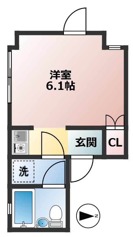 ヒューゲルハイム三軒茶屋　駅近　築浅　角部屋の間取り