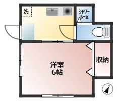 アービィカーネ自由が丘　駅近　礼金0　シャワールームの間取り