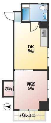 川口ビル　駅近　女性限定　角部屋の間取り