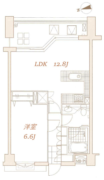 LANAI HERITAGE　浴室乾燥機　宅配BOX　新規ユニットバス設置の間取り