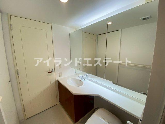 LANAI HERITAGE　浴室乾燥機　宅配BOX　新規ユニットバス設置の洗面所