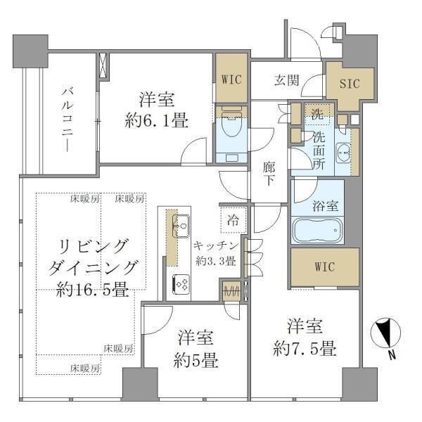 白金ザ・スカイ東棟の間取り