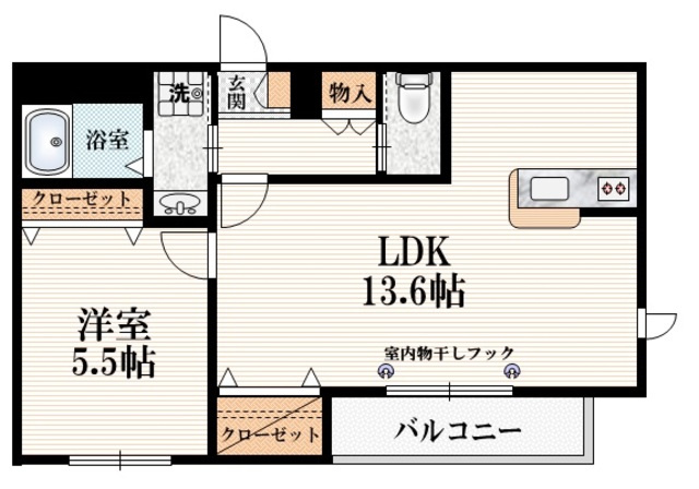 プレジールの間取り|★角部屋２面採光★収納スペース充実★