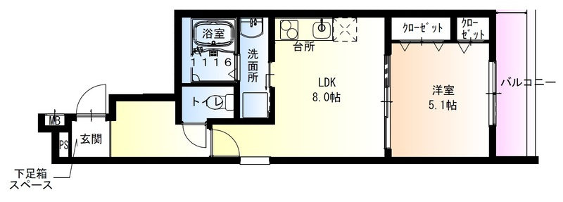 フジパレス春木駅北２番館の間取り